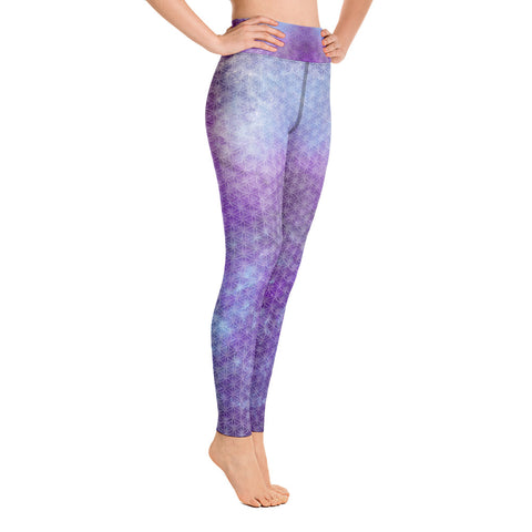 Purple Flower of life universe - Yoga Leggings