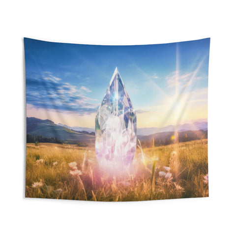Sunlit Crystal Monolith - Indoor Wall Tapestries
