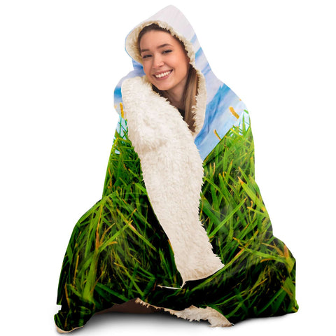 Grass and Ocean - Hooded Blanket - By Jester Featherman