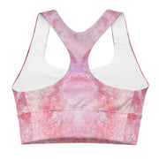 Rose Quartz heart chakra - Longline sports bra / Yoga top