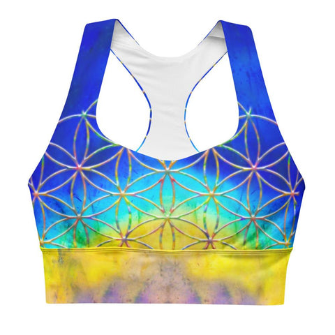 Antahkarana rainbow labradorite bridge - Longline sports bra / Yoga top