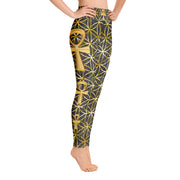 Anhk and  flower of life - Yoga Leggings - By Jester Featherman