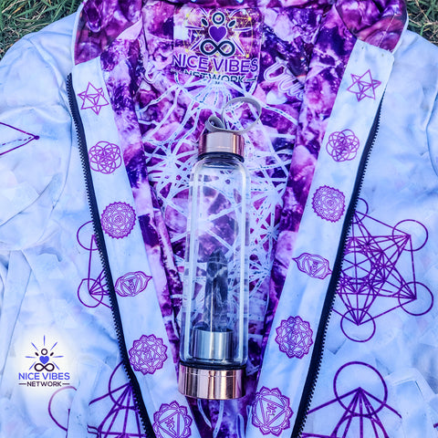 Metatrons amethyst crystalline dream inside and outside printed hoodie - By Jester Featherman