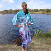 Fluorite Angel Kimono - Long sleeve - Ankle Length - One Size fits most - Silky smooth satin - Spirit Robe